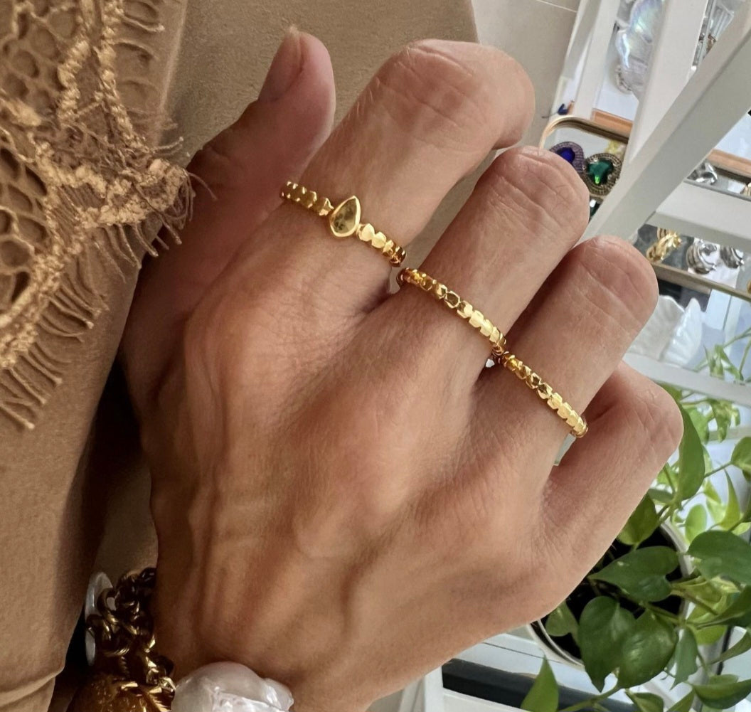 Minimalist Gold Plated Dainty Band Rings