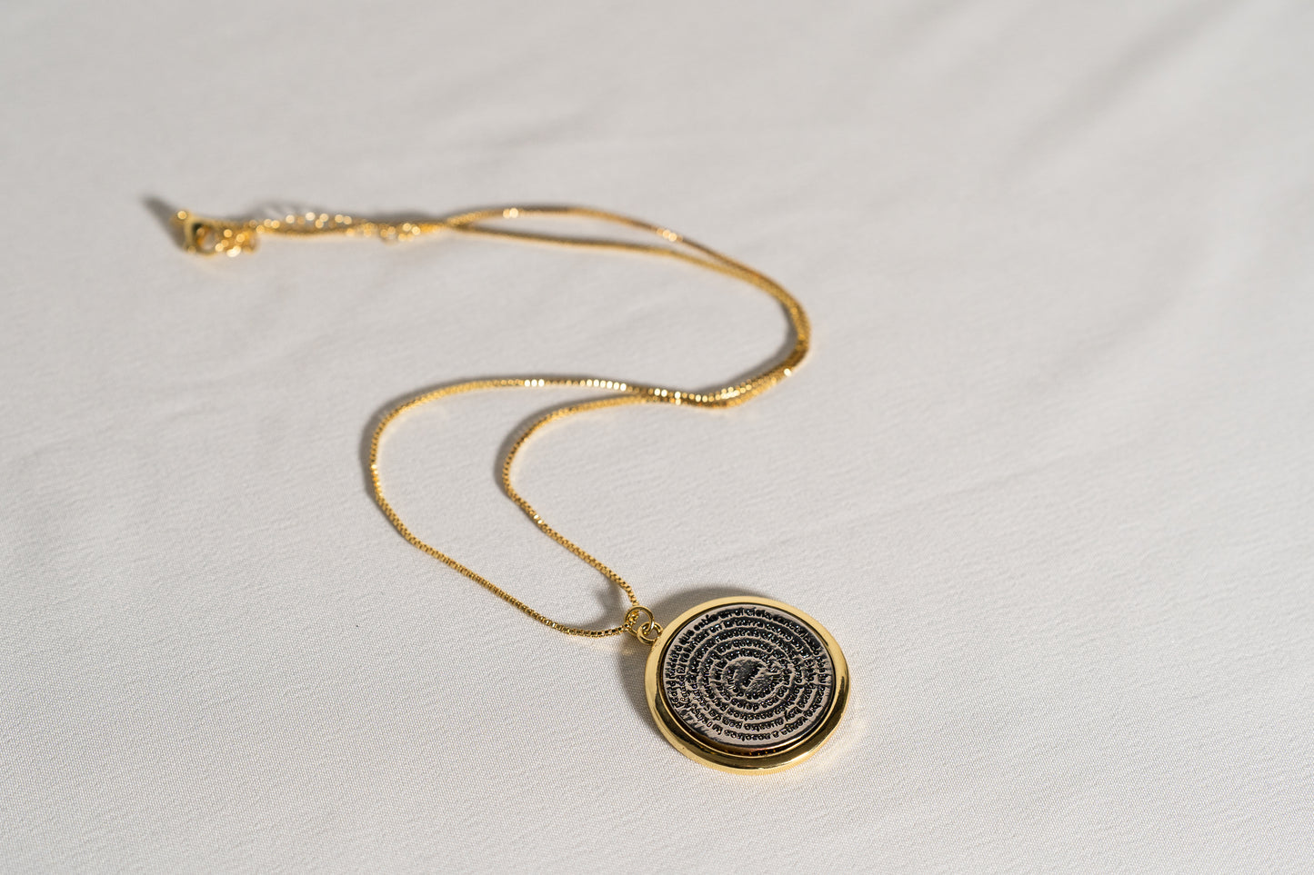 Unique 18K Gold-Plated Copper Lord’s Prayer Pendant Necklace