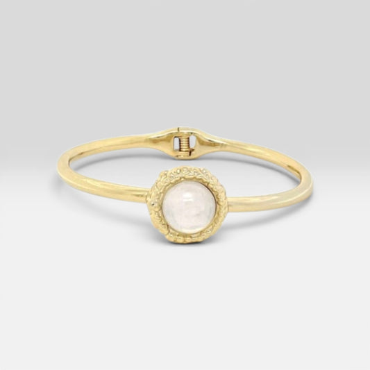 18K Gold Plated Moonstone Cuff Bracelet