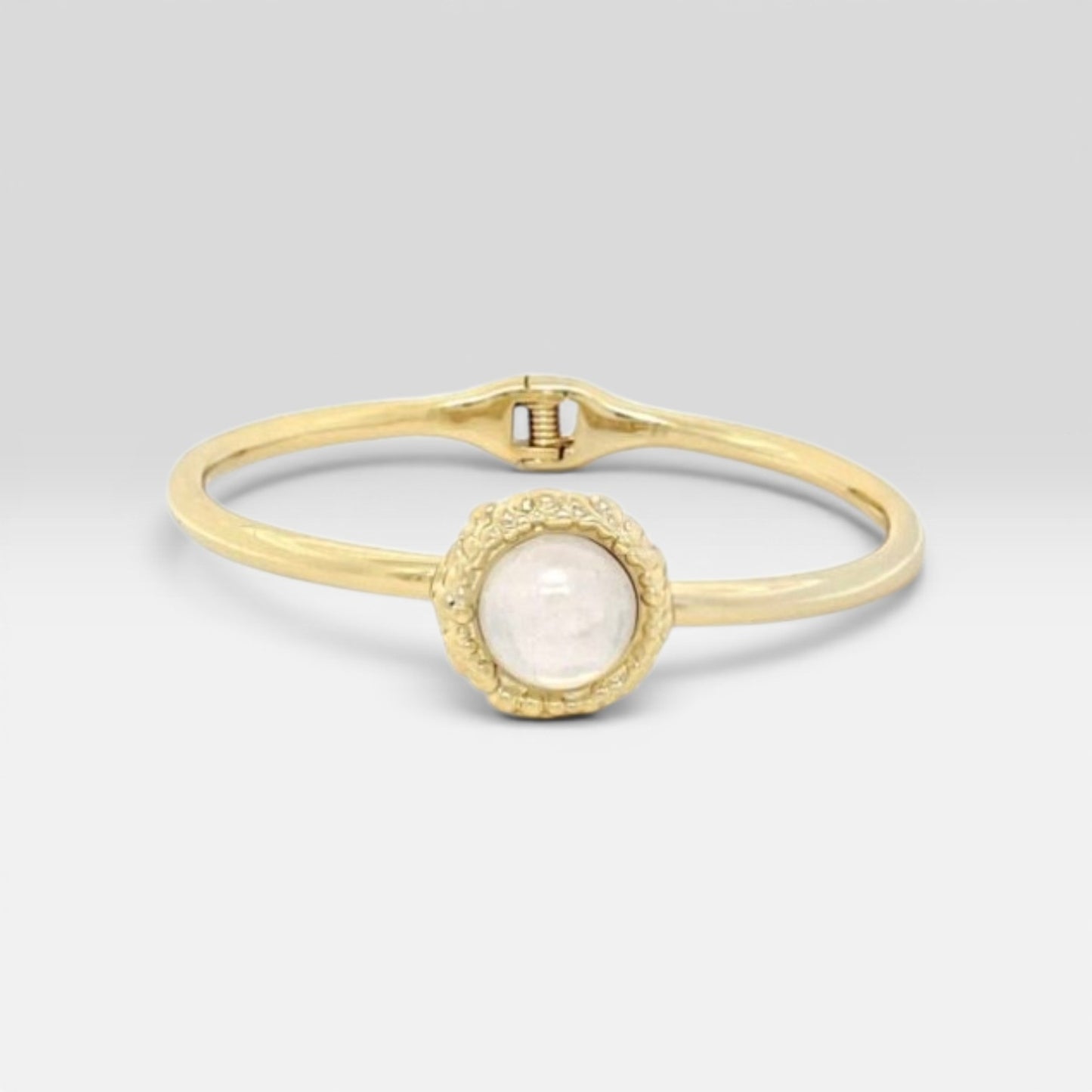 Elegant Gold Moonstone Bangle Bracelet