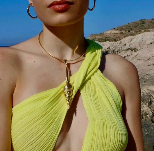 Luxury 24K Gold Plated Seashell Pendant Necklace