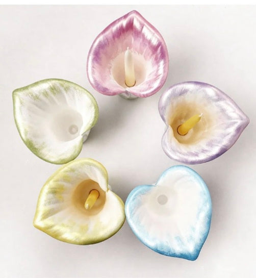 Ethereal Calla Lily Taper Candle Holder – Floral Home Decor