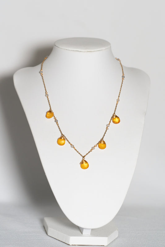 Handmade 18K Gold-Plated Quartz Necklace