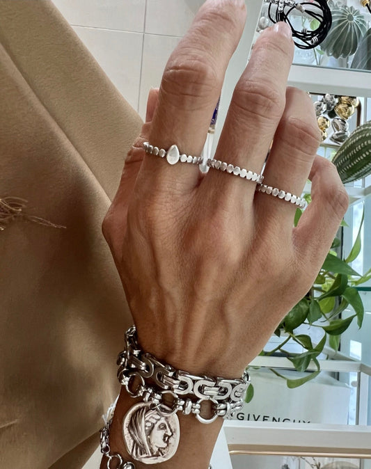 Minimalist Silver Plated Dainty Band Rings