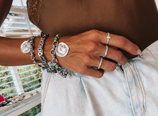 Minimalist Silver Plated Dainty Band Rings