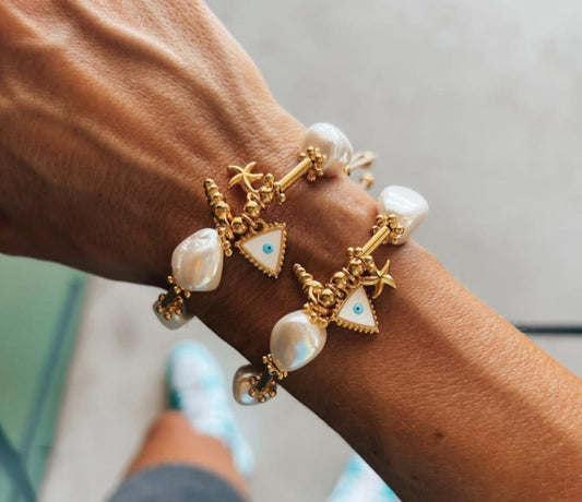 Aegean Charm Pearl Bracelet