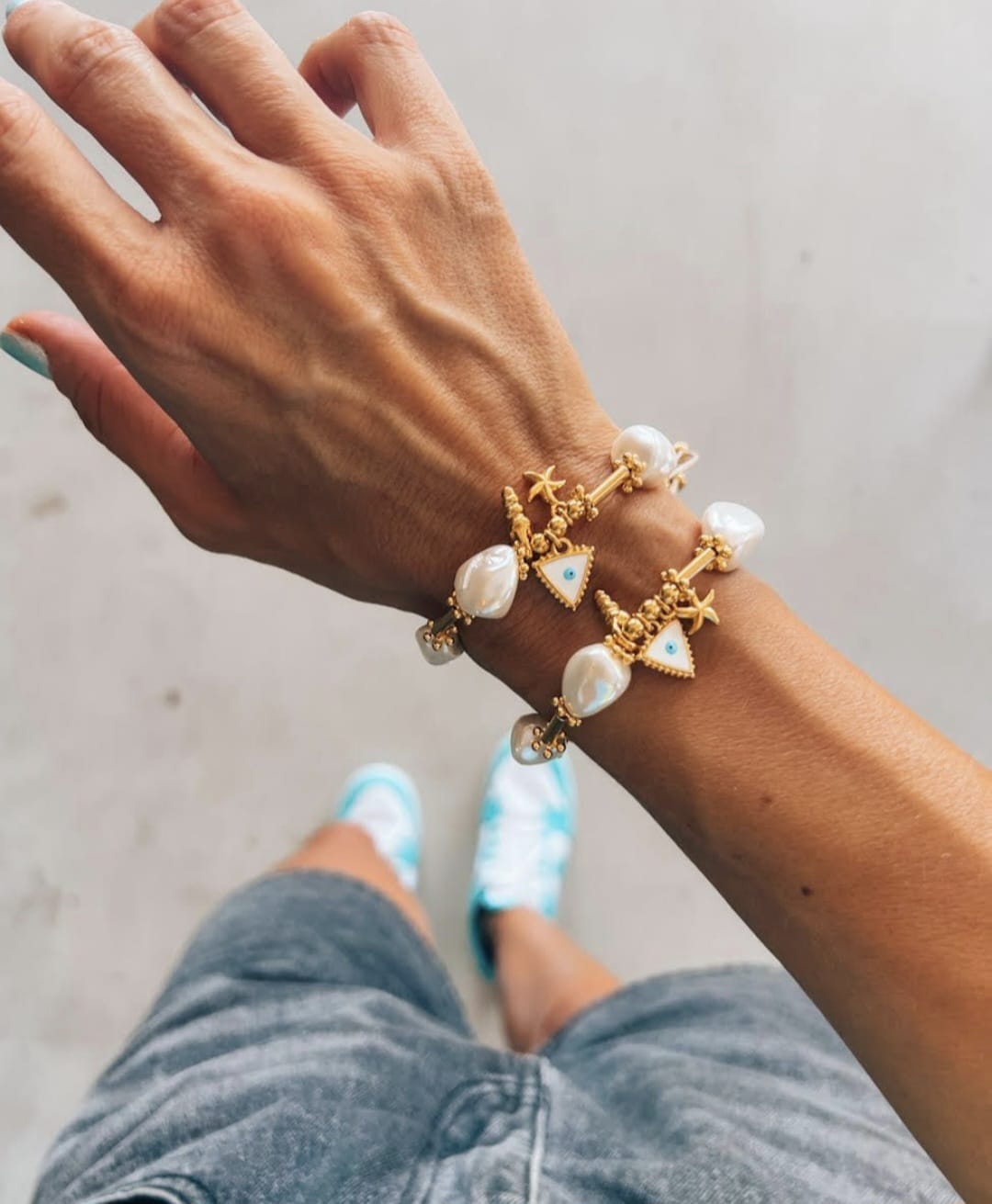 Aegean Charm Pearl Bracelet