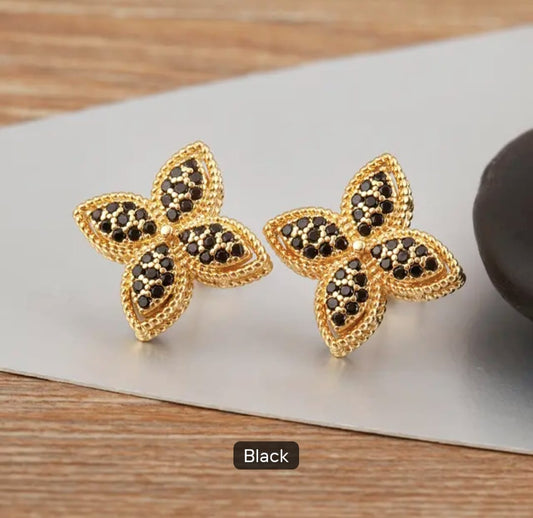 Luxury Women Brass  earrings gold plated