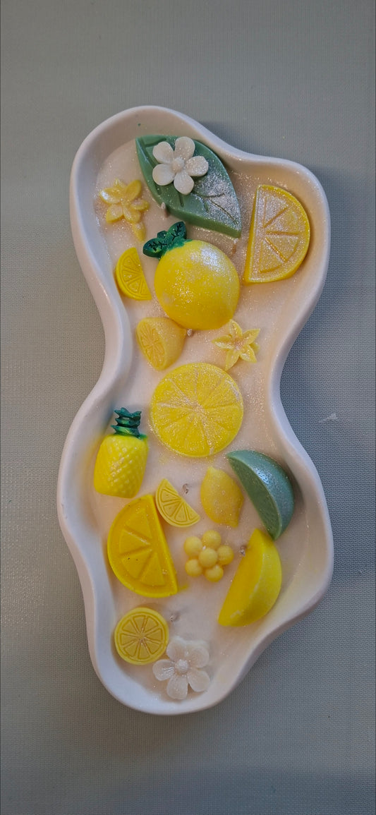 Large Lemon & Citrus Soy Wax Candle - Trendy Kitchen Centerpiece-Long wick