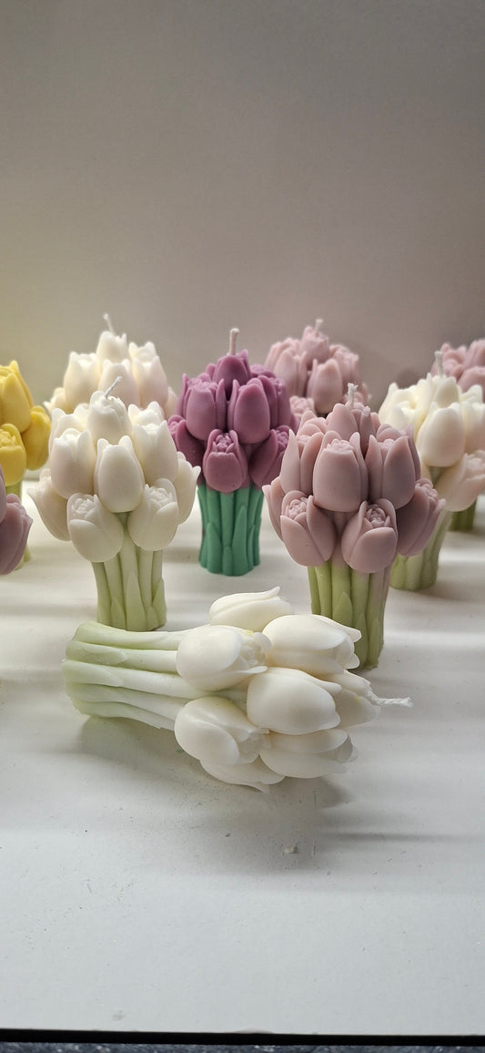 Tulip Bouquet Jar Candle- Choose your color