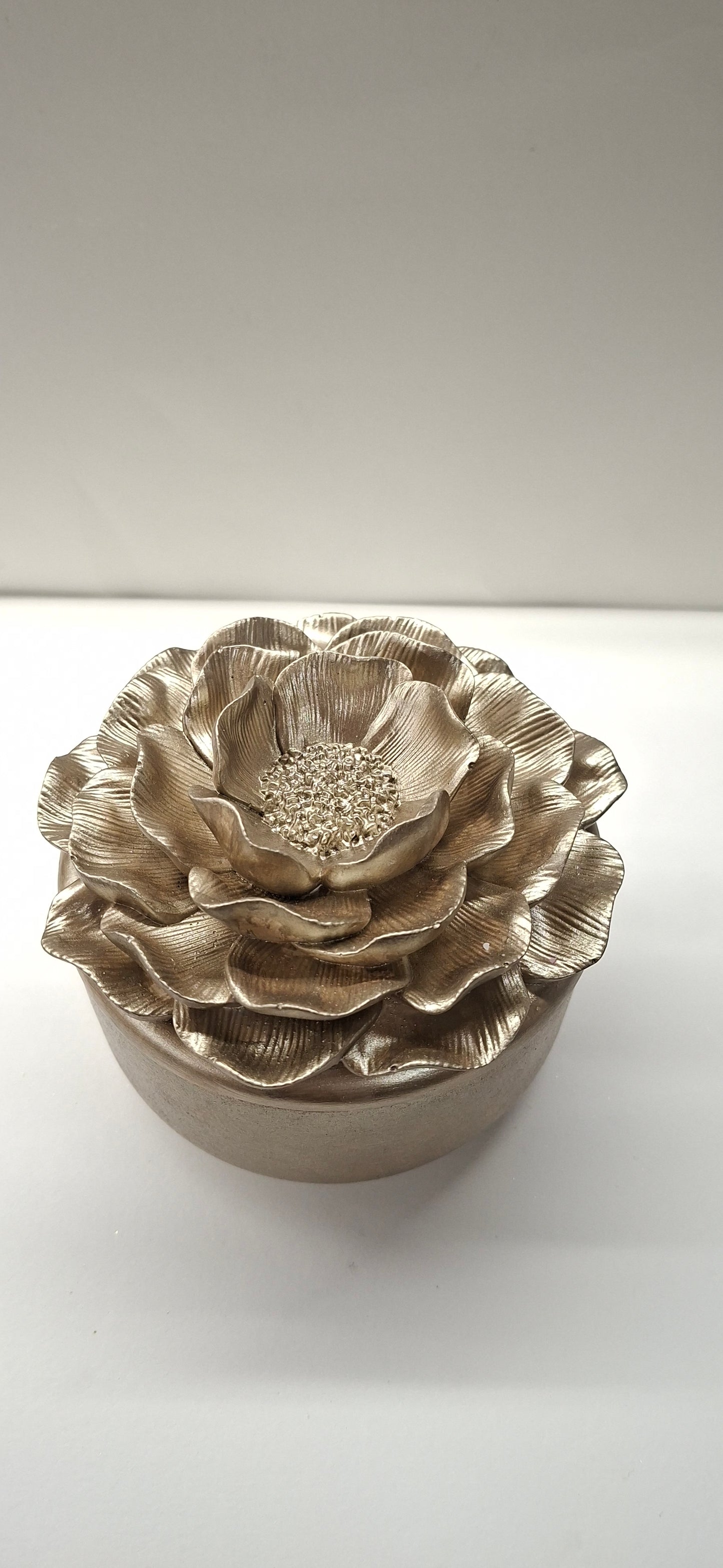 "Peony Blossom" Refillable Jewelry Box- Hand-Painted & 100% Soy reffil candle