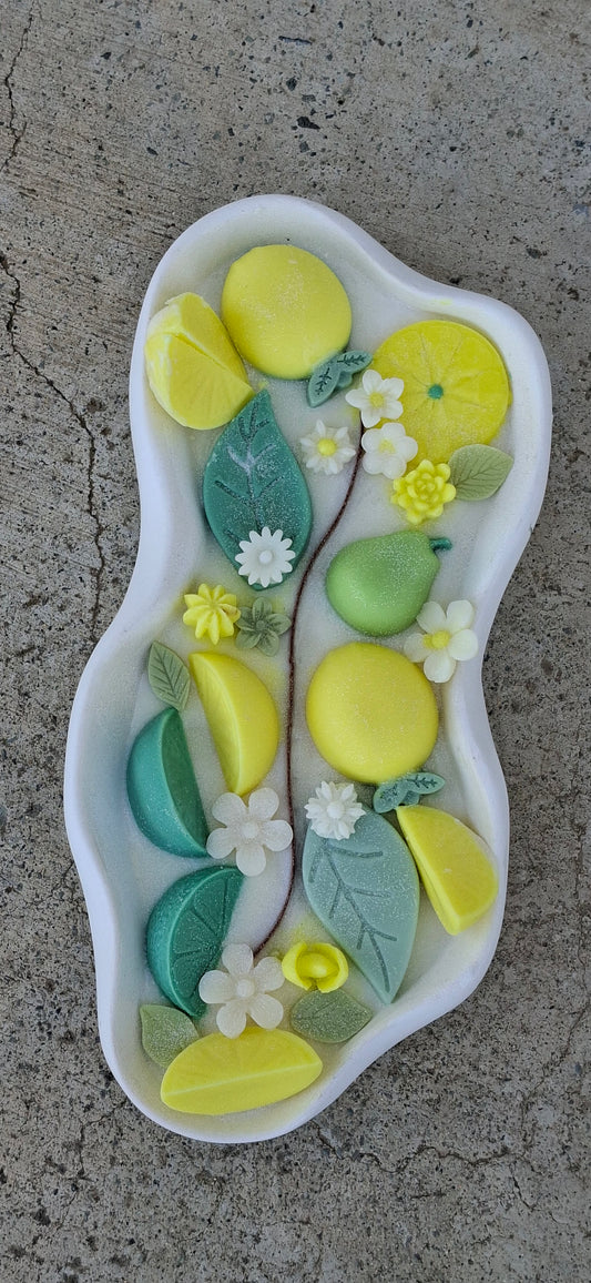 Large Lemon & Citrus Soy Wax Candle - Trendy Kitchen Centerpiece-Long wick