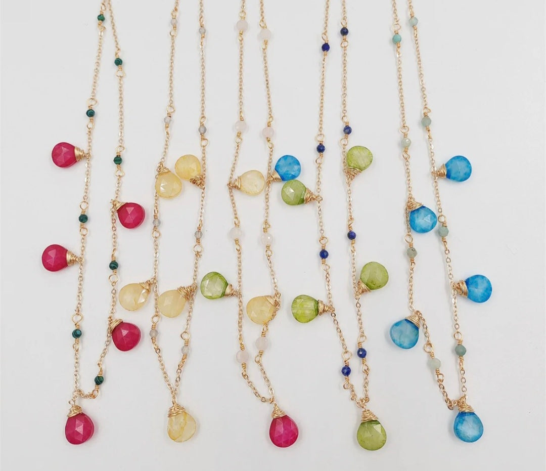 Handmade 18K Gold-Plated Quartz Necklace