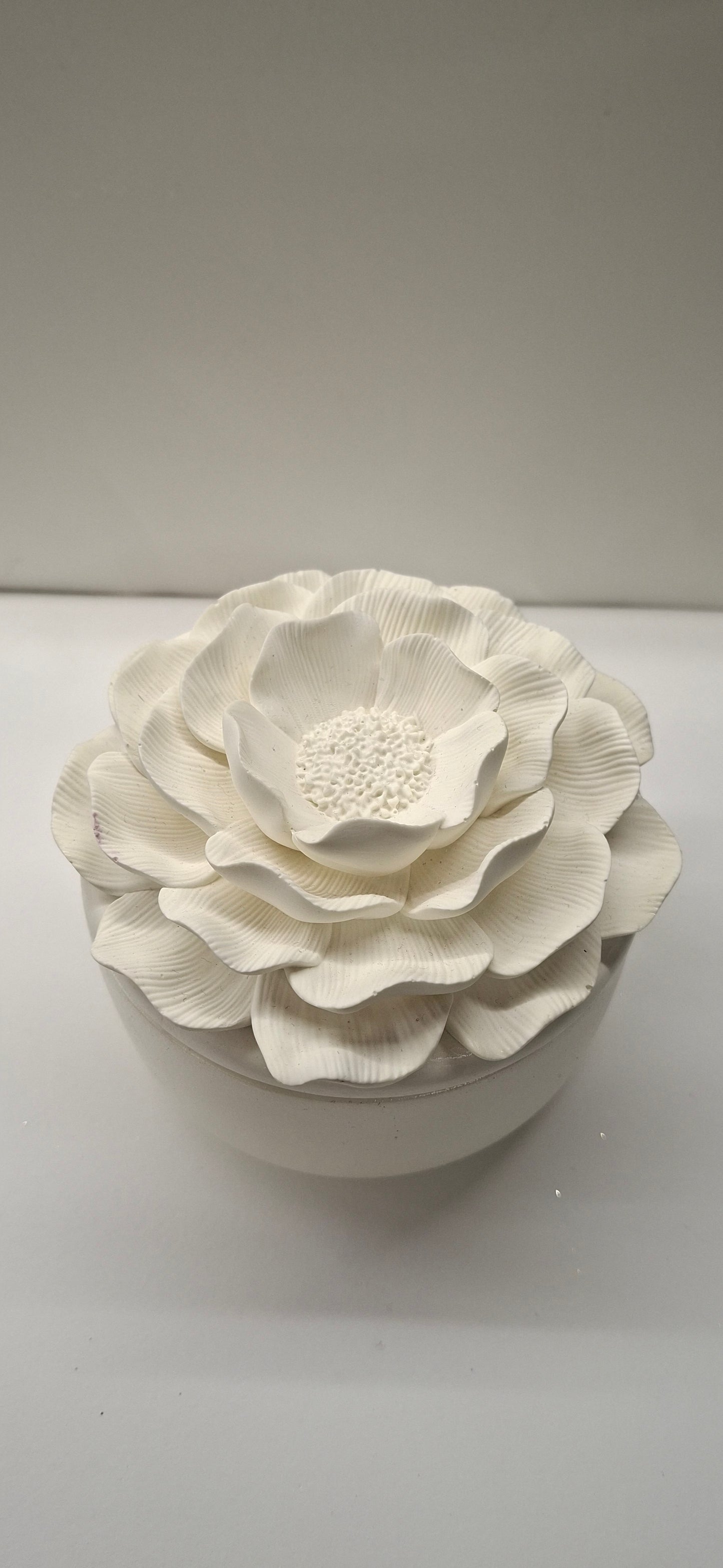 "Peony Blossom" Refillable Jewelry Box- Hand-Painted & 100% Soy reffil candle