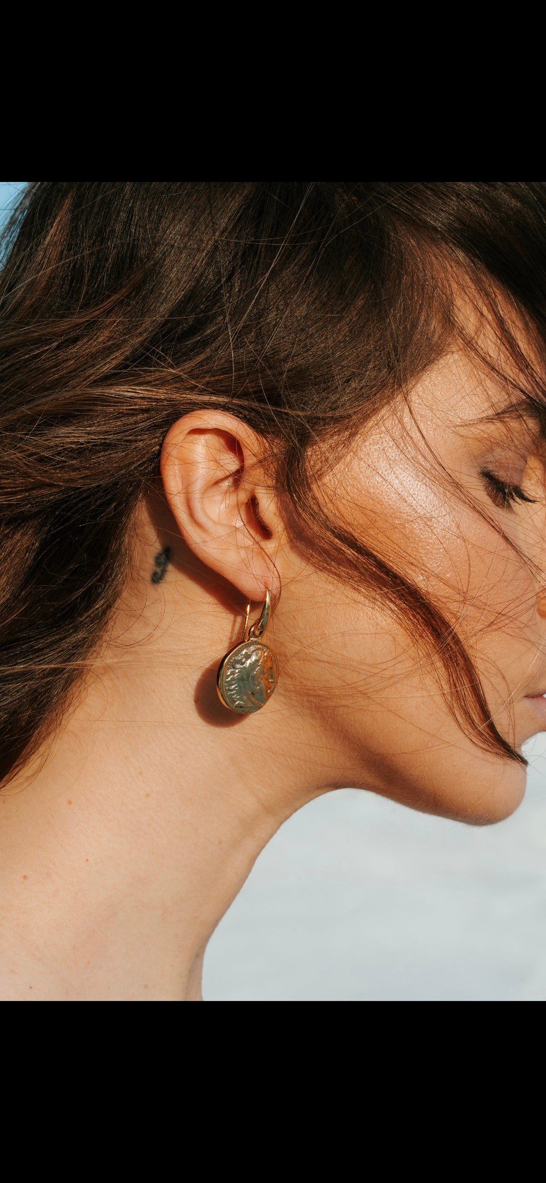 Alexander the Great Coin Earrings – Ancient Greek Inspired Gold Drops