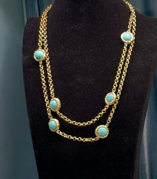 Turquoise Rosary Necklace