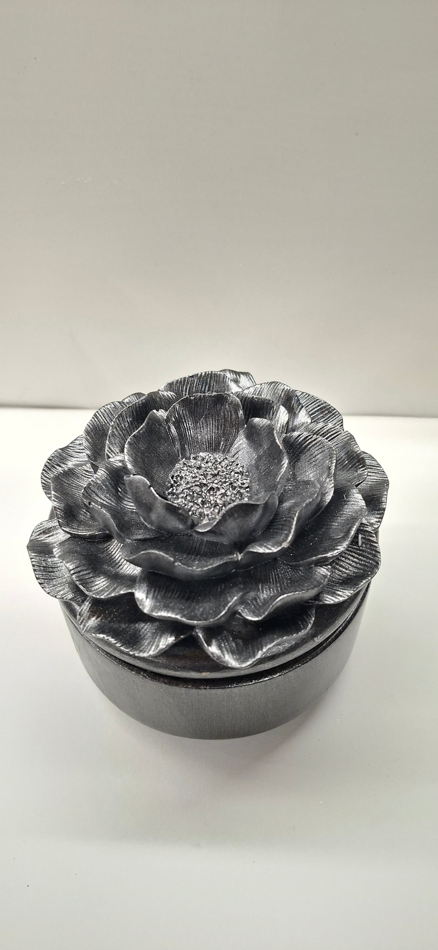 "Peony Blossom" Refillable Jewelry Box- Hand-Painted & 100% Soy reffil candle