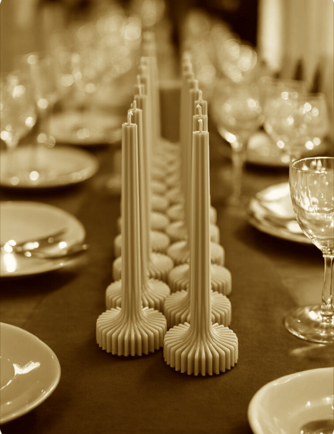 Set of 2 - Ribbed Pillar 100% soy wax
