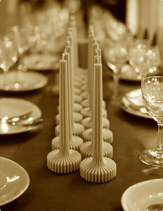 Set of 2 - Ribbed Pillar 100% soy wax