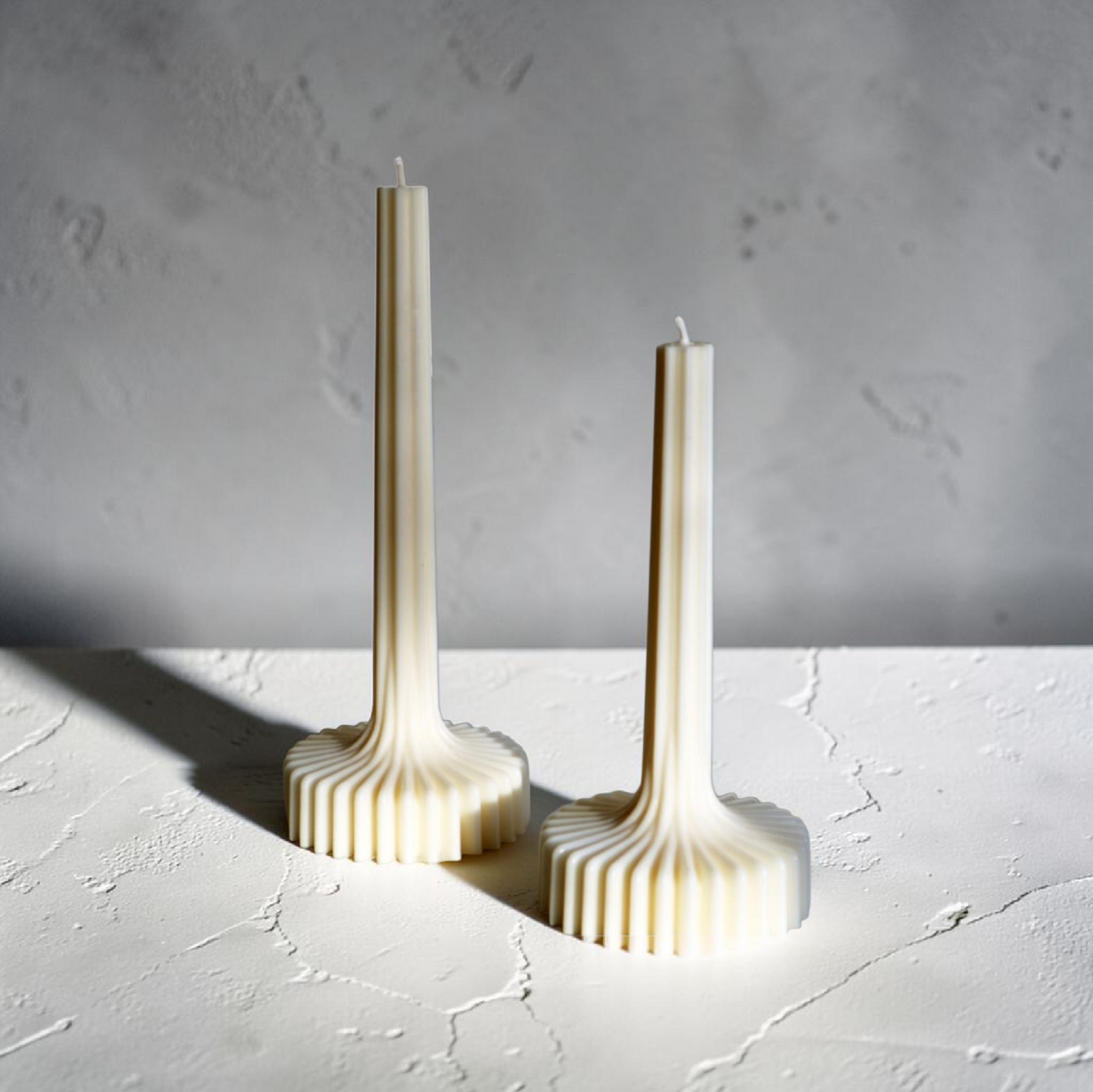 Set of 2 - Ribbed Pillar 100% soy wax