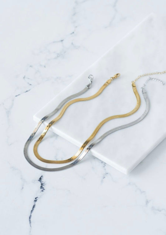 Minimal Snake Chain Necklace – Διαθέσιμο σε Χρυσό & Ασημί